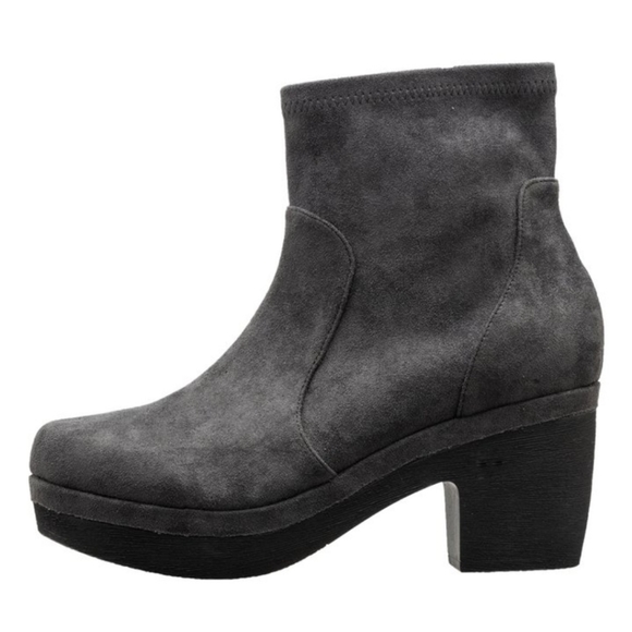 Antelope Gray Brushed Platform Suede bootie - Picture 2 of 4
